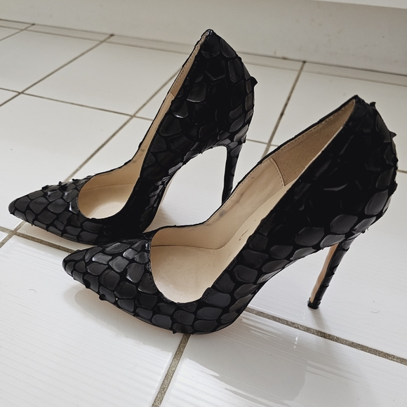 Sexy Stiletto Leather Black Sz 8 US - Picture 1 of 8